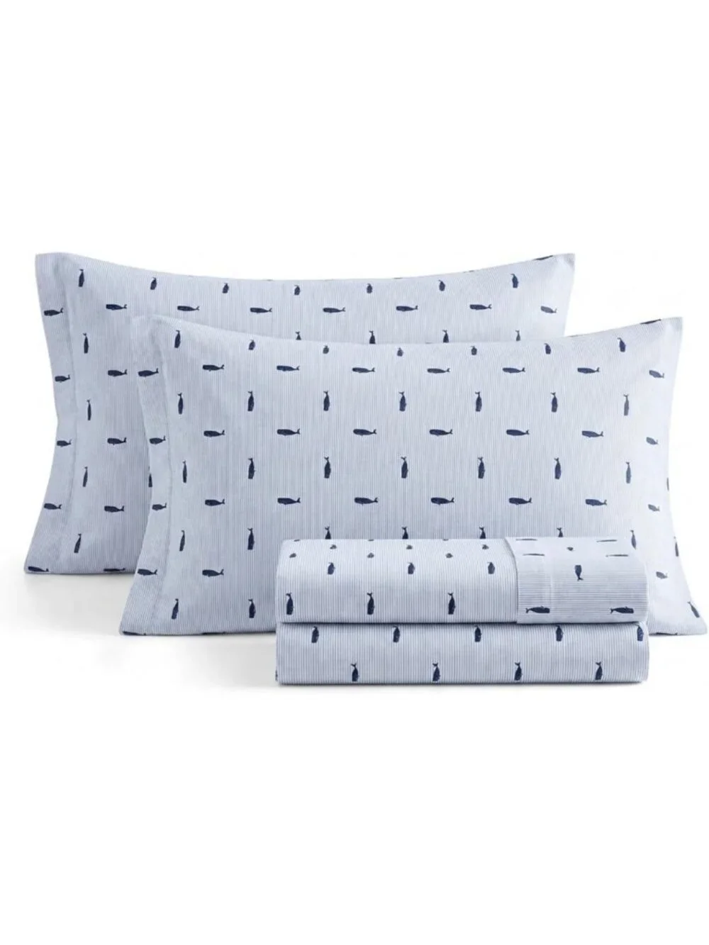 Queen Cotton Percale Sheet Set with Matching Pillowcases - Soft, Breathable